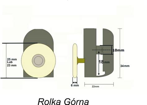 POJEDYNCZE ROLKI DO KABINY PRYSZNICOWEJ 23 Lub 25 Mm