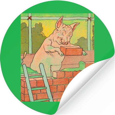 Three Little Pigs Bricks To Build A House Stickers