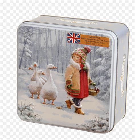 1344 Embossed Young Girl And Geece Tin Grandma Wilds Embossed Robin
