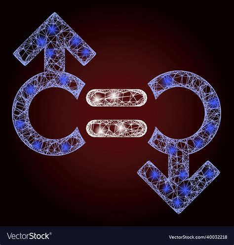 Flare Network Mesh Gay Relation Symbol With Light Vector Image