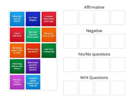 Basic 5 Unit 5 Lesson A Grammar Analysis - Group sort