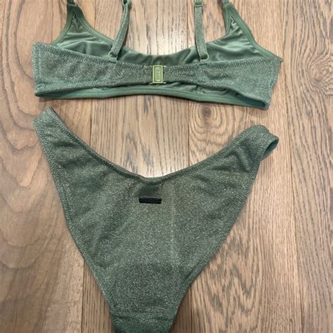 Triangl Swimwear Swim Triangl Green Sparkle Bikini Top And Bottom Poshmark