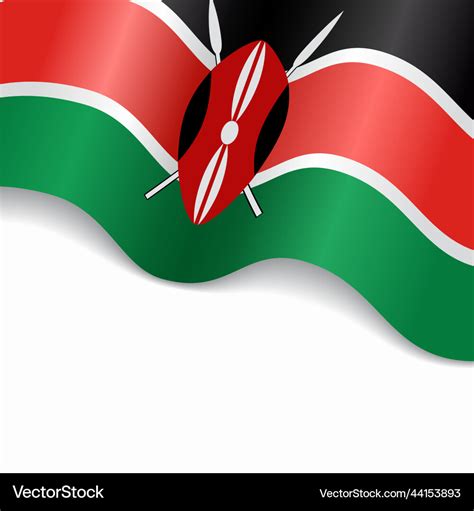 Kenyan Flag Wavy Abstract Background Royalty Free Vector