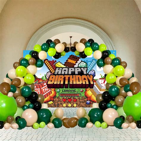 STK Arch Compatible For Minecraft Balloon Garland Birthday Party ...