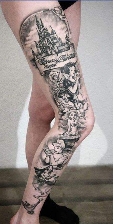 Disney Tattoo Sleeve Black And White