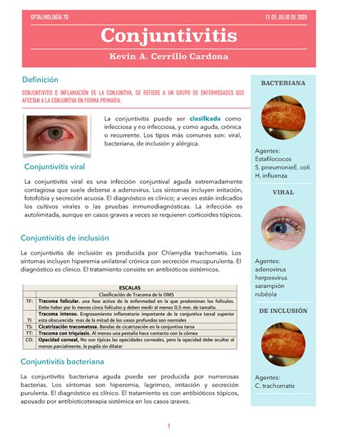 Conjuntivitis Infografía Definición Conjuntivitis O InflamaciÓn De La