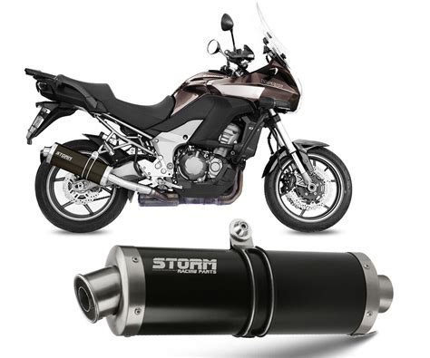 Exhaust Storm By Mivv Muffler Oval Nero Steel Kawasaki Versys