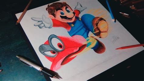 Dibujo de Super Mario Odyssey - Speed Drawing 🖌️🎨 - YouTube