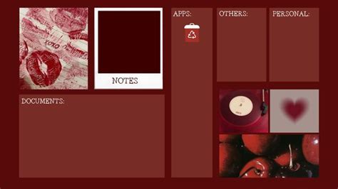 DESKTOP WALLPAPER ORGANIZER RED AESTHETIC Fondos De Pantalla Para