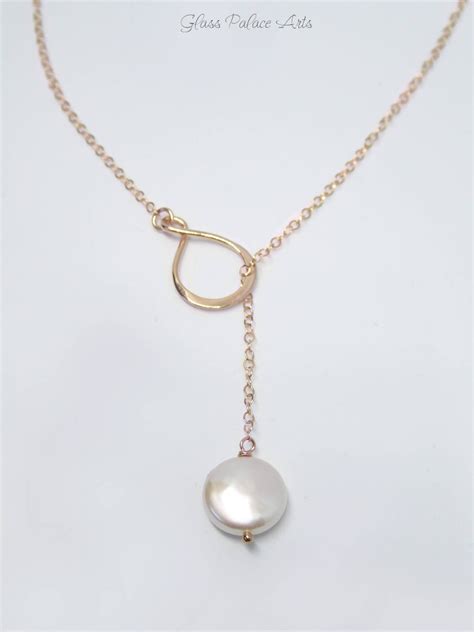 Long Pearl Lariat Y Necklace Freshwater Pearl Necklace For Etsy