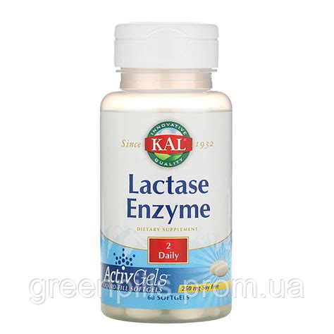 Купити Фермент лактаза, Lactase Enzyme, KAL, 250 мг, 60 капсул, ціна ...