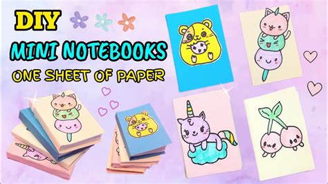 Diy Mini Notebooks One Sheet Of Paper Diy Back To School Easy Paper Crafts Easy Origami