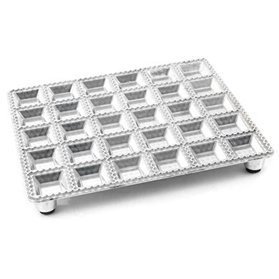 Пельменница алюминиевая Равиоли 19,5х16,5х2см, на ножках (30штук) (Китай)