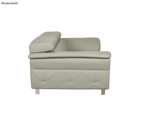 Buy Tampa 2 Seater Leatherette Sofa Buff Grey Upholstery At 20 OFF