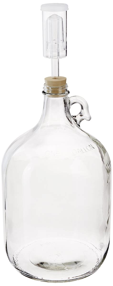 Glass Wine Fermenter Beer Making Carboy Includes Rubber Stopper Airlock