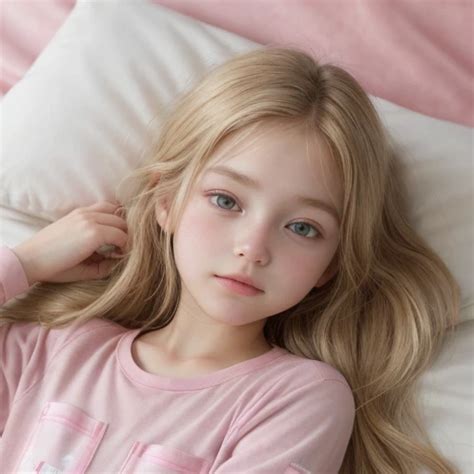 High Qualitydetail12 Year Old American Girl Long Blonde Hair SeaArt AI