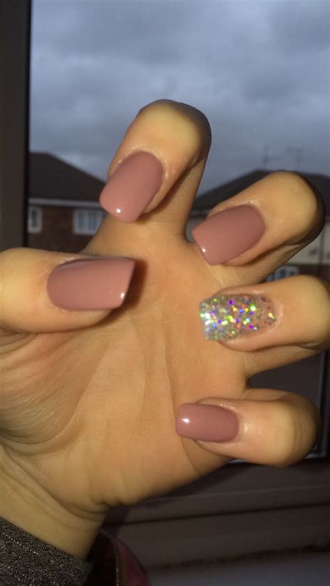 My Nude Pink And Silver Square Oval Acrylic Nails Oval Acrylic Nails