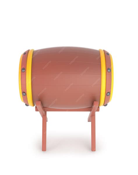 premium photo drum perspective side isolated  white background