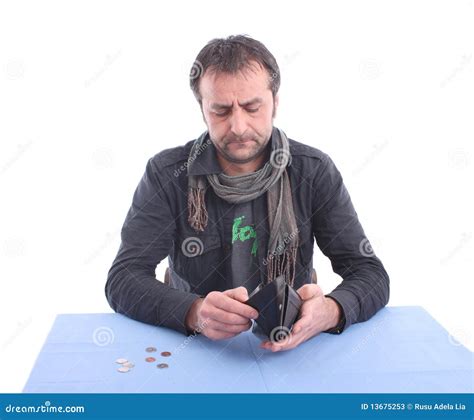 Man Checking His Wallet Stock Image Image Of Failure 13675253