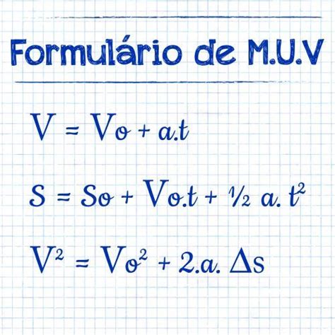 Movimento Uniformemente Variado (M.U.V.) - Revisão de Física | Fisica ...