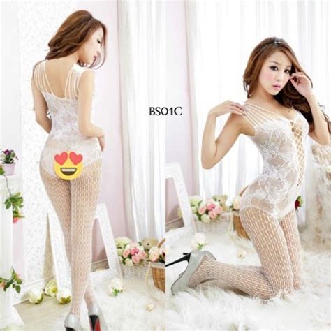 Jual Body Stocking Full Body Lingerie Jaring Open Crotch Putih Bs C Hight Class Shopee Indonesia