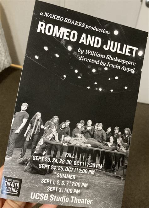 Naked Shakes Presents Romeo And Juliet The Bottom Line UCSB