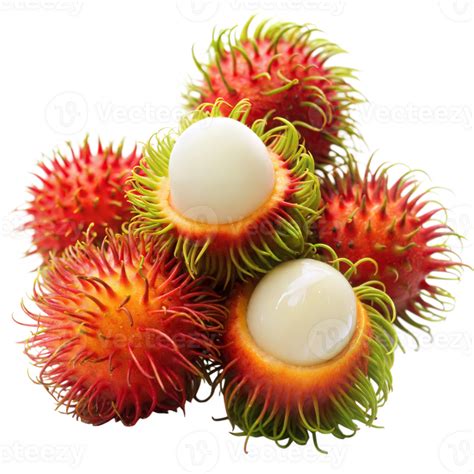 close   fresh rambutan fruit  png