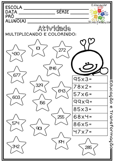 Multiplicação Atividade De Matemática Para Trabalhar Multiplicação ~ Atividades Escolares