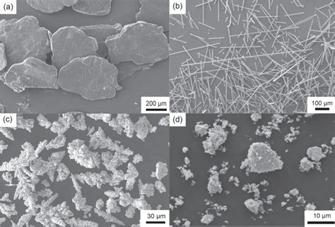 SEM Images Of A Flake Graphite B Carbon Fiber C Cu Powder And