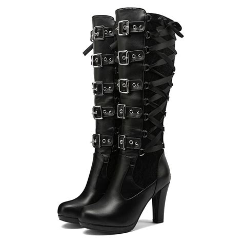 Botas Negras De Mujer Planeta Steampunk