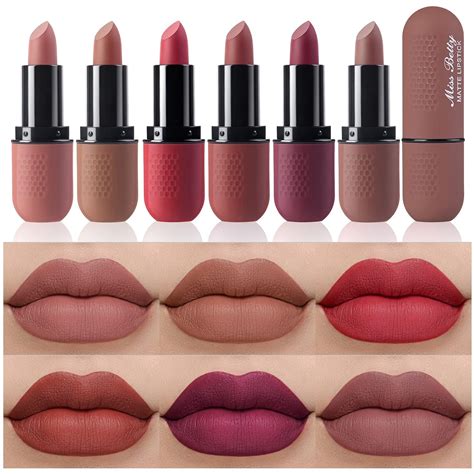 Amazon Beteligir Colors Matte Lipstick Set Smooth Nude Lip Stick Long Lasting
