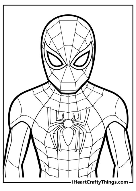 Printable Spiderman Mask Coloring Pages 2025
