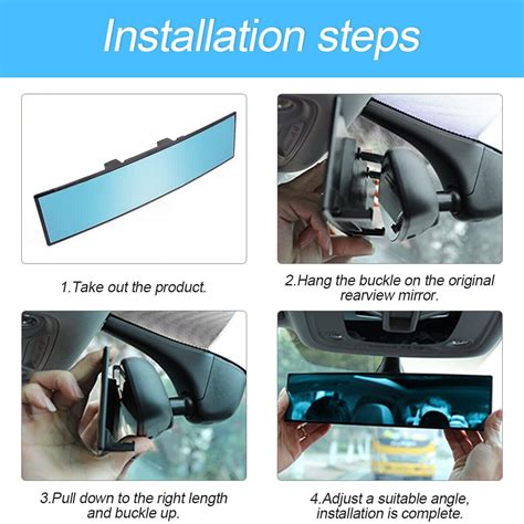 Car Rearview Mirror Wide Angle Interior Rear Mirror Anti Glare Hd