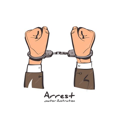 Premium Vector | Hands in handcuffs sketch style