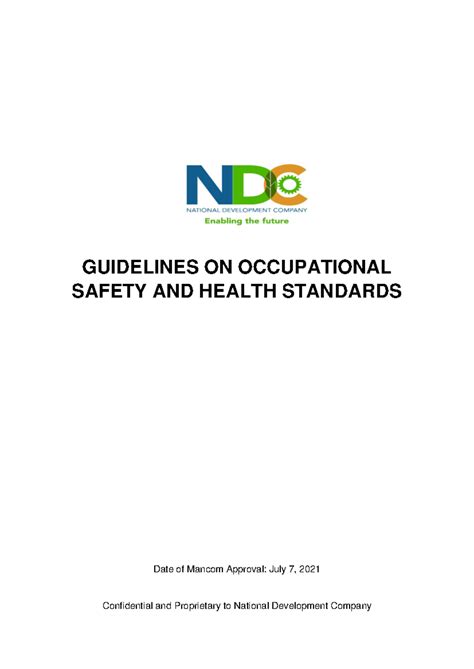 guidelines  occupational safety  health standards guidelines