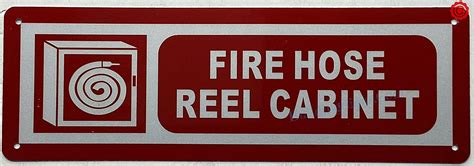 fire hose reel cabinet sign fire safety sign red reflective