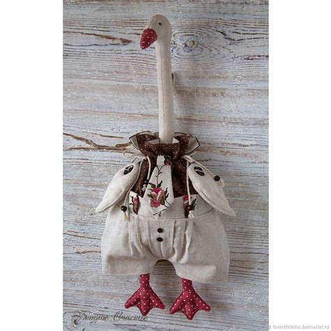 Гусь-пакетница "Винтажный коричневый горошек" мальчик – заказать на ...