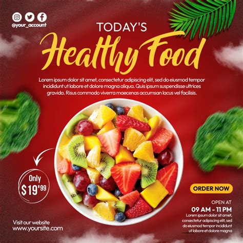 healthy food menu ads template postermywall