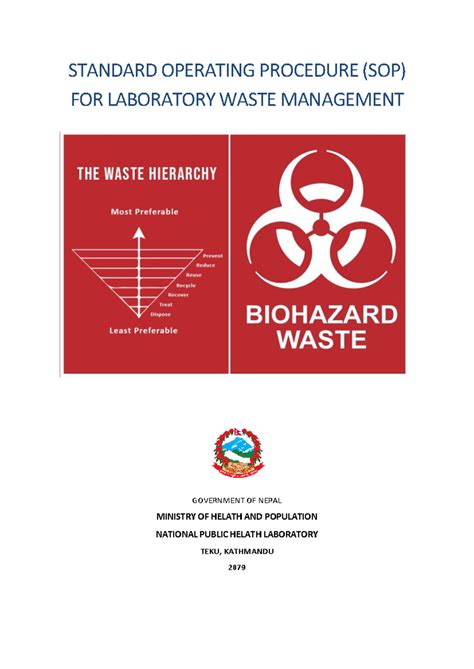 SOP for Lab Waste Management - Guidelines & Practices - Studocu