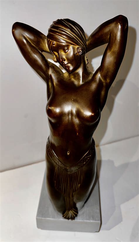 Art Deco Bronze Nude With Egyptian Headdress French Circa Art Deco Collection