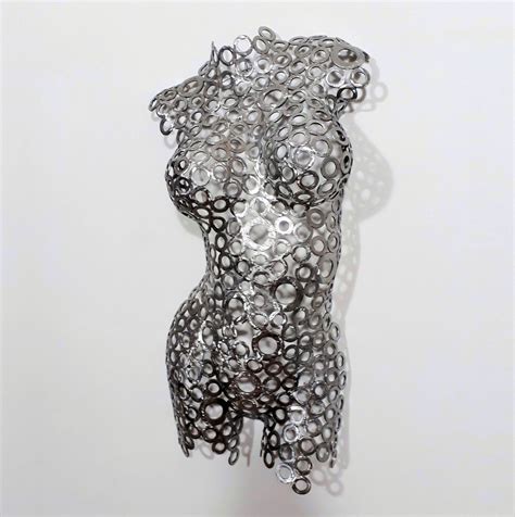 Metal Life Size Woman Statue Abstract Metal Wall Art Home Decor Female Sculpture Nude Torso