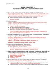 CBChap11HW September 6 2016 HW11 CHAPTER 11 ATTITUDES AND