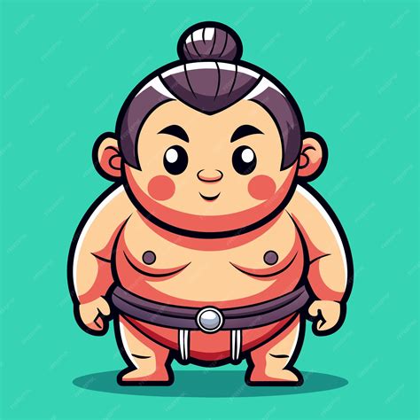 Premium Vector | Funny Sumo Wrestler Character Balancing with Skill