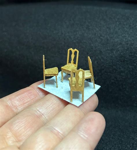 148 Scale Miniature Set Of Four Chairs Etsy