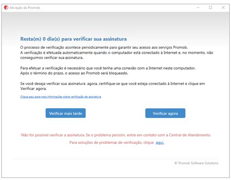 Promob Não foi possível verificar a assinatura Se o problema