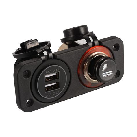 Накладна панель авто розетка юсб зарядка USB 2.1+2.1А та прикурювач з ...