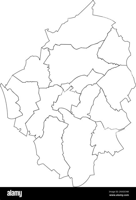 White Municipalities Map Of Charleroi Belgium Stock Vector Image And Art