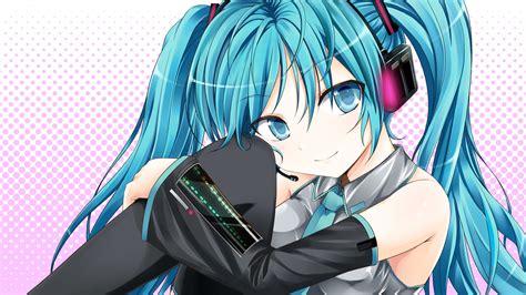Обои vocalioid, взгляд, Hatsune miku, хатсуне мику, вокалоид, наушники ...