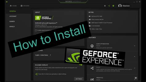 How To Install Nvidia Geforce Experience Youtube