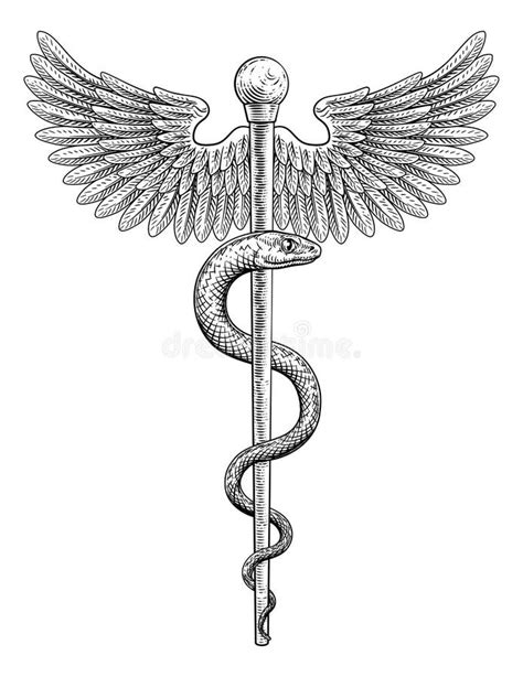 Rod of Asclepius Vintage Medical Snake Symbol Stock Vector ...